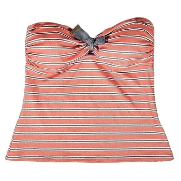 Tommy Hilfiger Striped Tankini Top Sz L - Picture 1 of 10